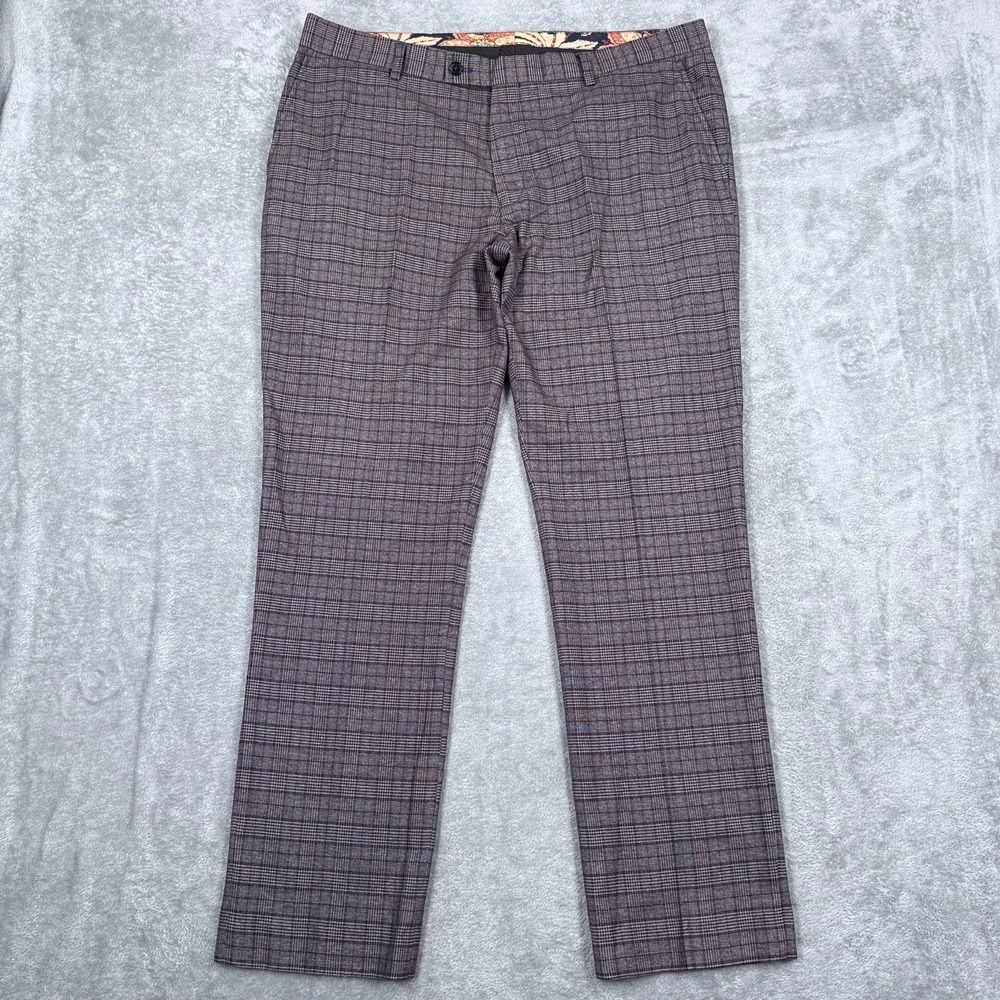 Paisley & Gray Downing Slim Fit Dress Pants Mens 36x30 Trousers Stretch Plaid